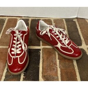 Oasis Society Red Dalia Cherry Sneakers Vegan Leather Details Women 8 Retro